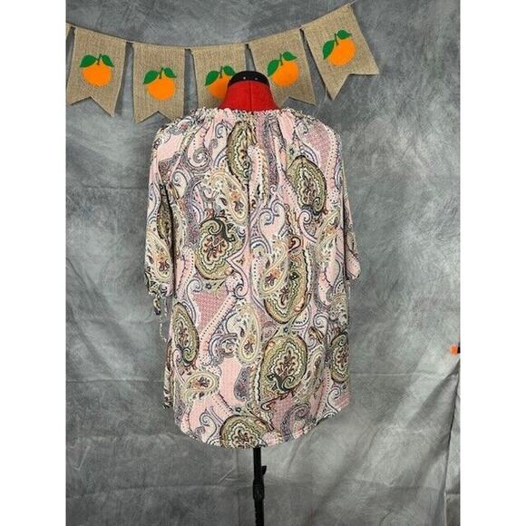 LILDY Drawstring Tie TUNIC Womens L / XL Multi Color Floral Pullover Polyester - Picture 2 of 10